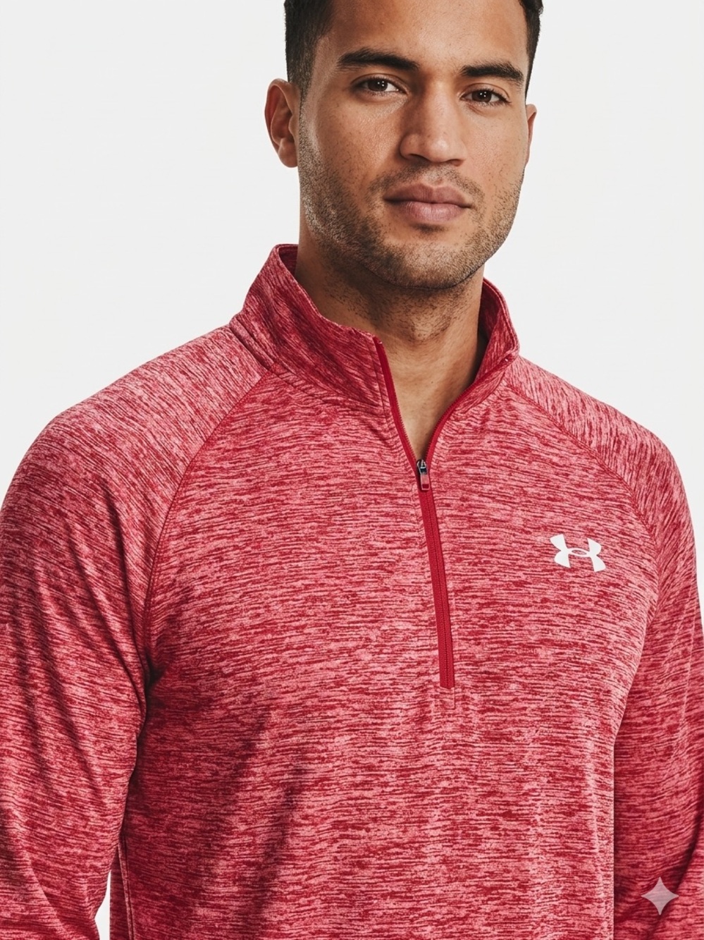 Under Armour Men's Heather Red Quarter-Zip Long Sleeve Pullover